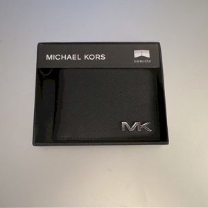 Michael Kors  Jet Set Slim Bifold Leather Black Men's Wallet SLIM BillFold NWT